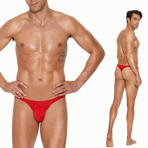 Mens Micro Mini Thong Red Low Rise Underwear